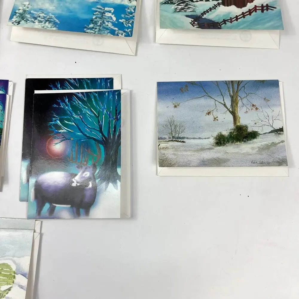 26 Blank Vintage Holiday Greeting Cards Assorted Designs 5.5